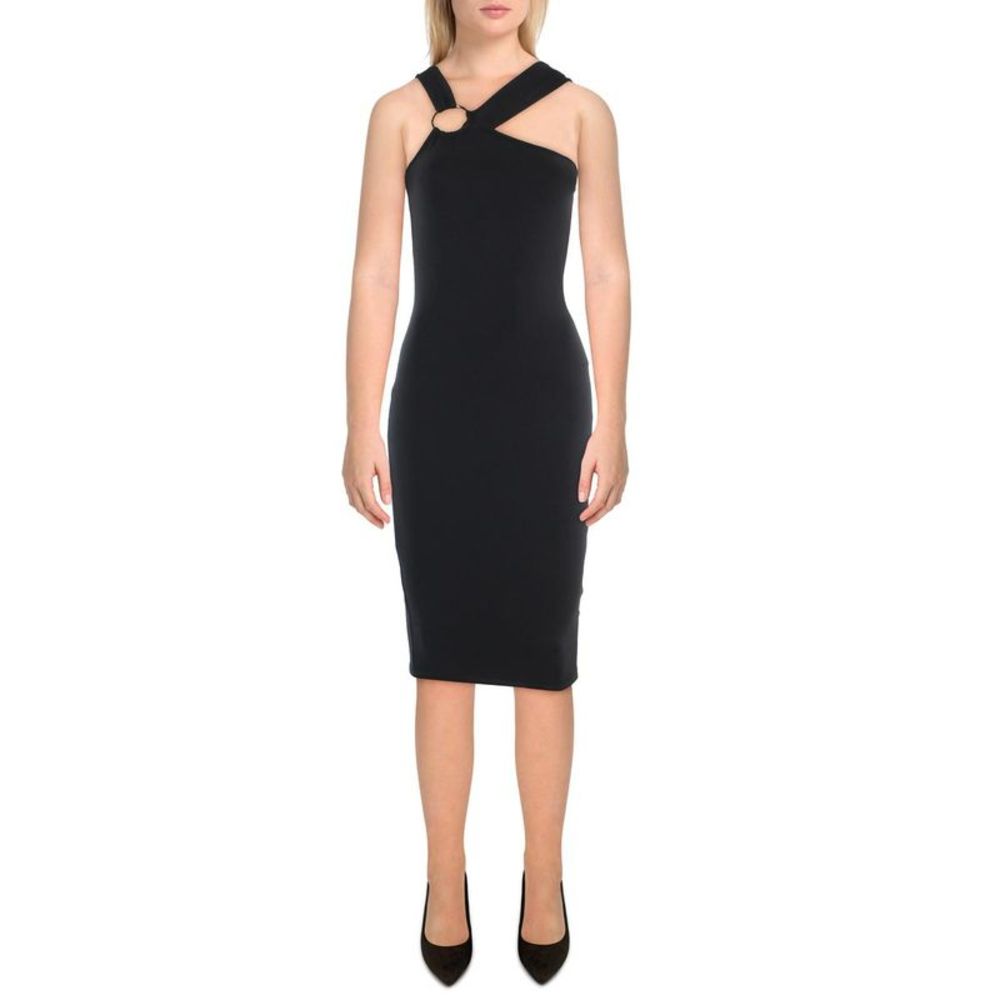 NWOT Bebe Midi Black O-Ring Sleeveless Bodycon Dress